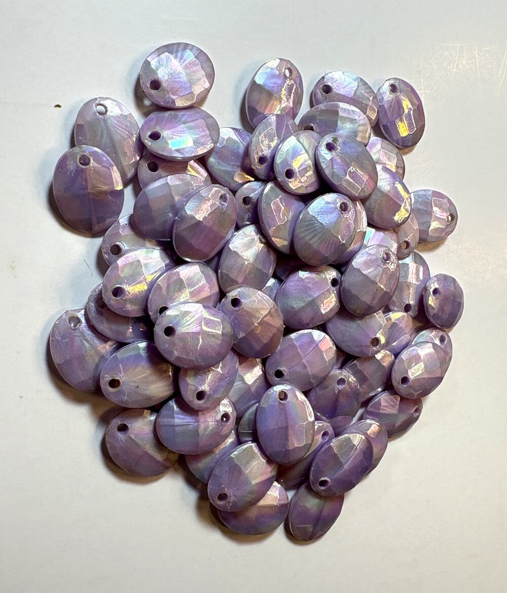Lavender Faceted Oval Beads - 66 Count for Jewelry Making - vn